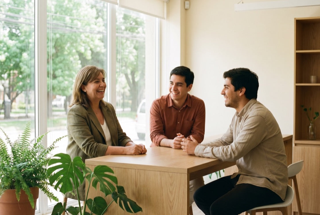 Equipo de una empresa reunido en una oficina